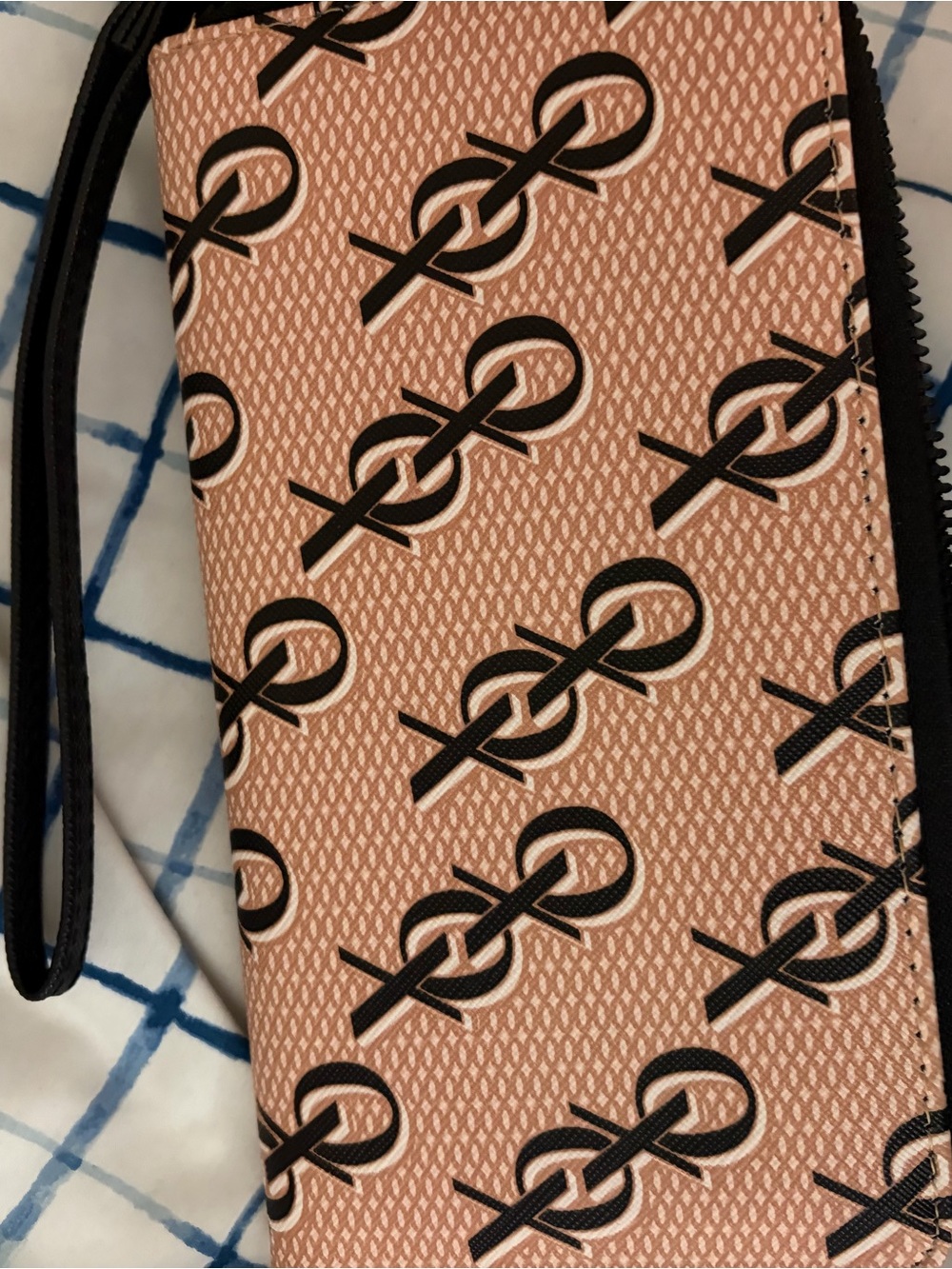 XOXO Pink & Black Monogram Phone Wallet Case - Picture 4 of 4